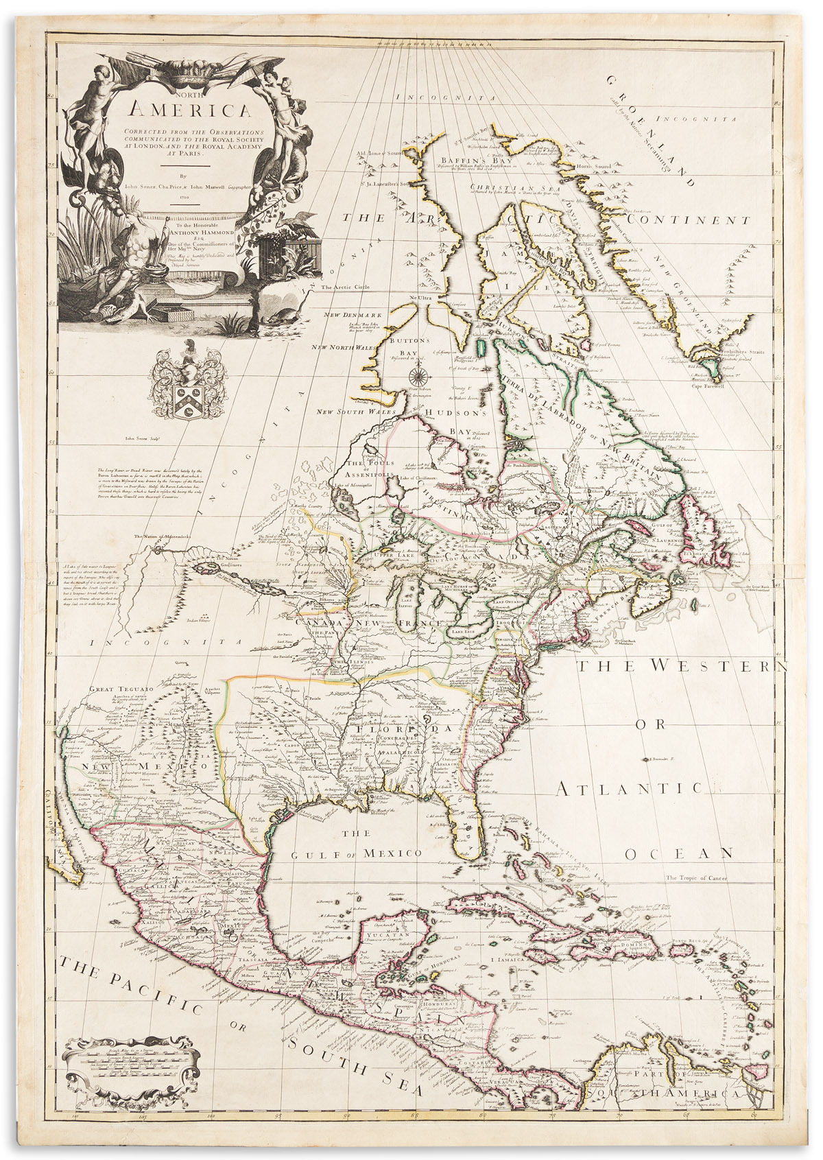 (COLONIAL NORTH AMERICA.) John Senex, Charles Price, and John Maxwell. North America.